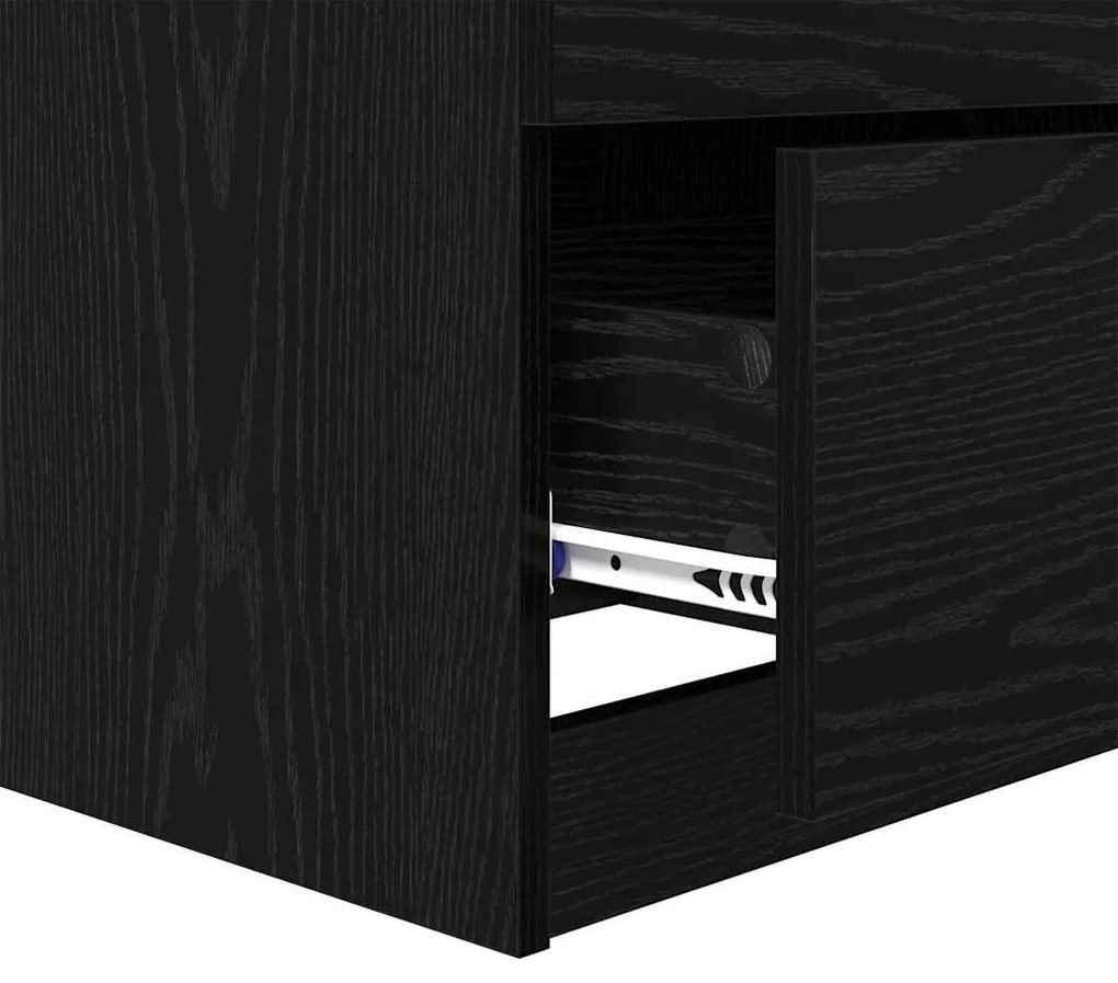 Éjjeliszekrény 2 pcs Musta tammi 45 x 39 x 50 cm Faanyag
