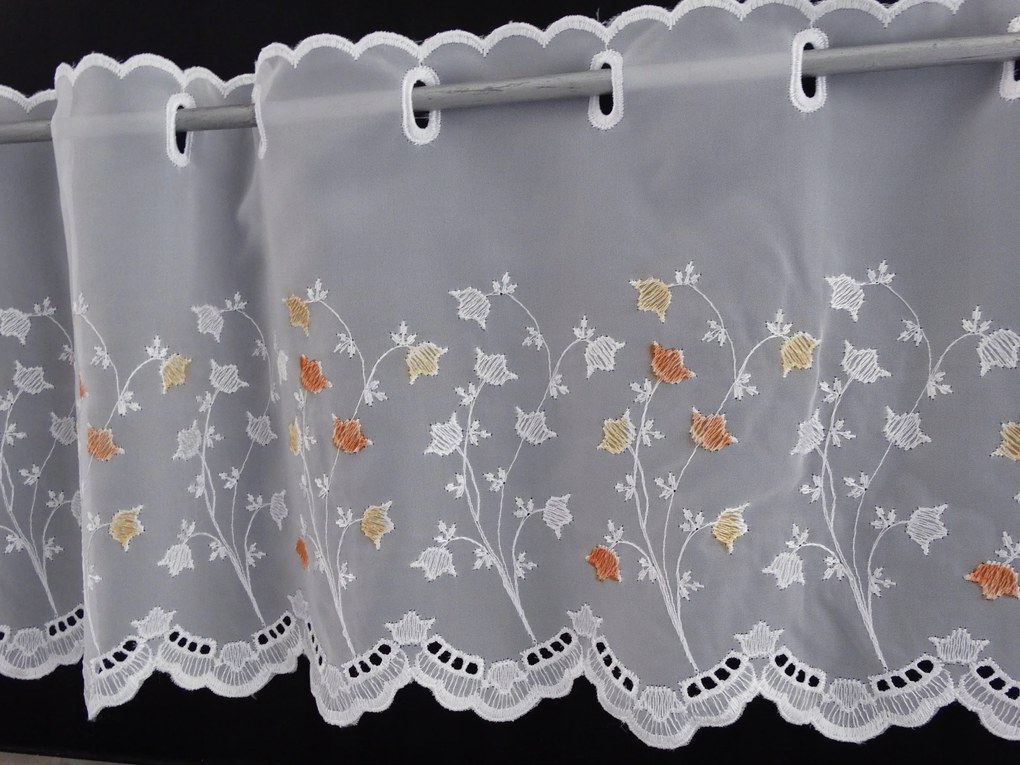 Mg Irigység 667 fátyol fehér hímzés Bézs 250x50cm M lengyel