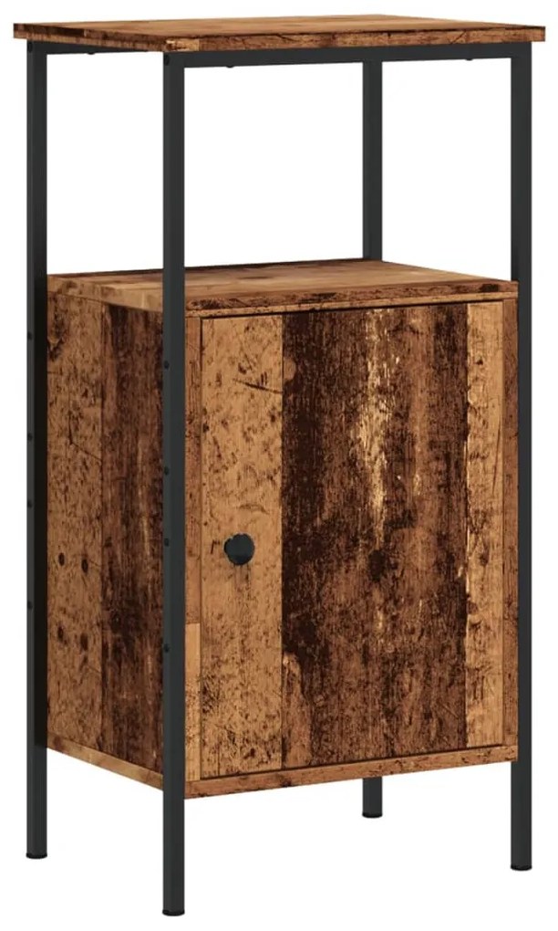 2 db antik fa színű szerelt fa éjjeliszekrény 41 x 31 x 80 cm