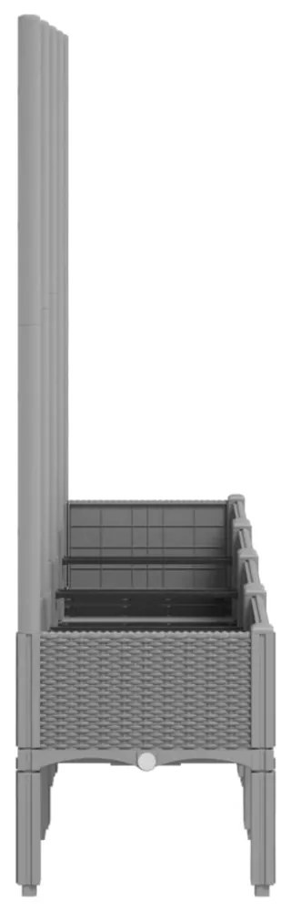 világosszürke PP rácsos kerti ültetőláda 160 x 40 x 142 cm