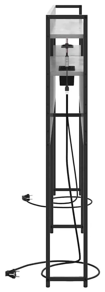 Fejtámla LED -es lámpákkal Szürke sonoma 200 cm Faanyag