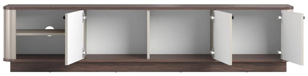 Vesper 3D TV szekrény 187 cm - kasmír / dió / fekete fogantyúk