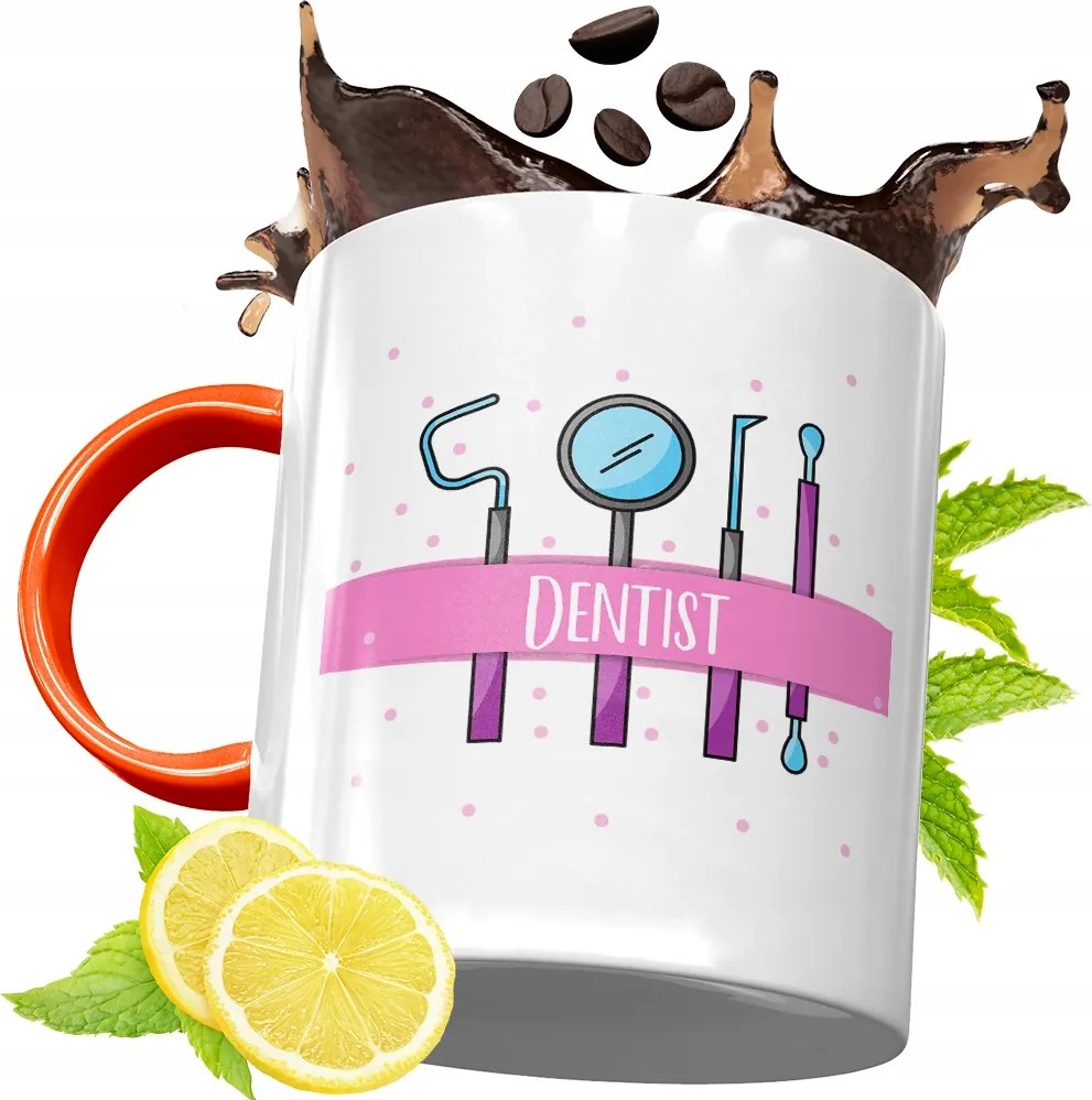 Narancssárga Bögre Fogorvosnak Ajándék fényképes nyomattal