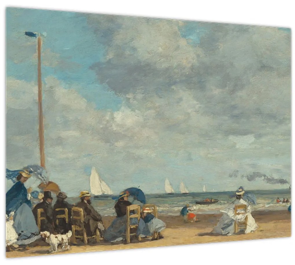 Kép - Eugène Boudin, Beach  at Trouville, reprodukciók (70x50 cm)