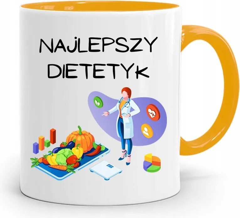 Dietetikusoknak Sárga Ajándék Bögre fényképes nyomtatással