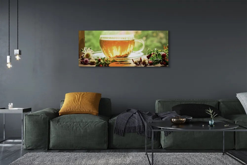 Canvas képek Forró tea gyógynövények 120x60 cm