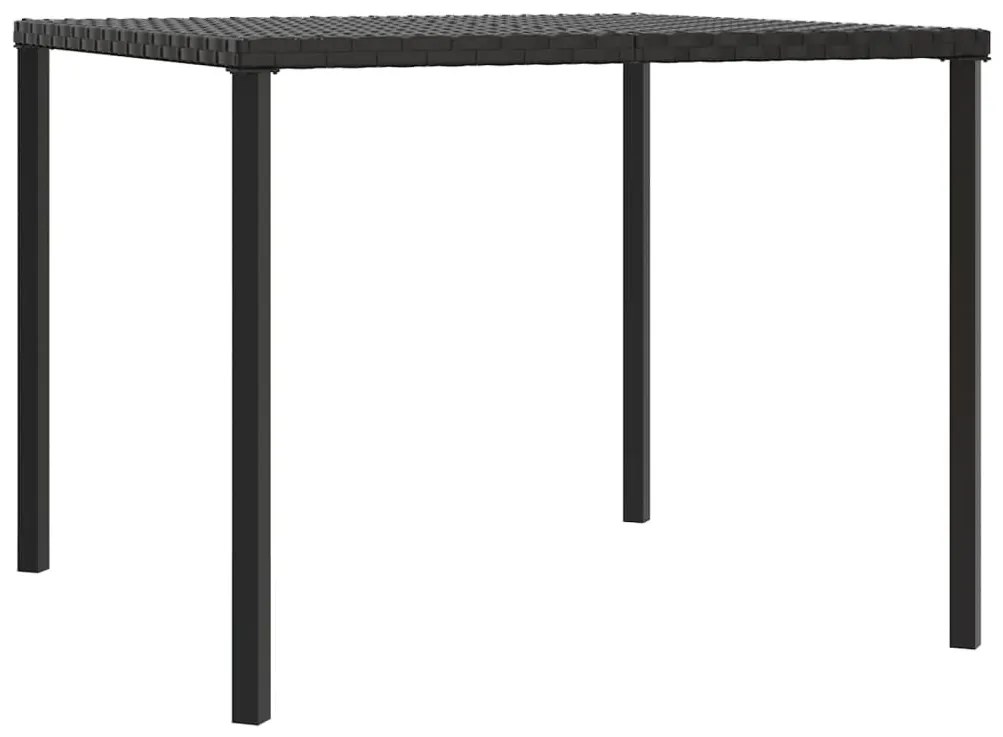 2 részes fekete polyrattan kerti étkezőgarnitúra párnával