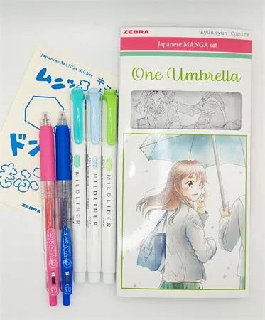 Írószer készlet, ZEBRA Manga Set, One Umbrella, 5 darabos (TZ56531)