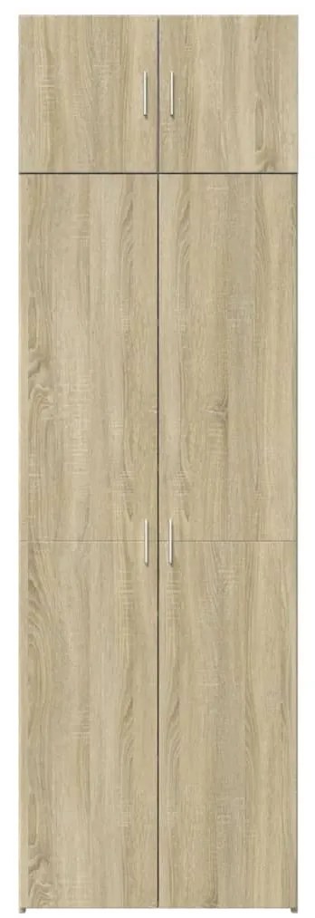 sonoma tölgy szerelt fa tárolószekrény 70 x 42,5 x 225 cm