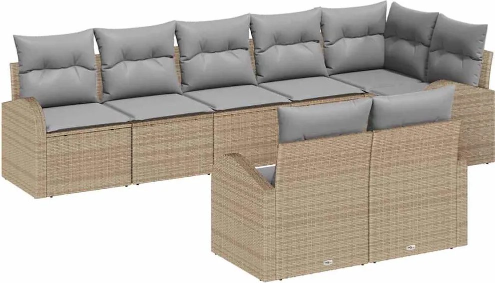 vidaXL Kerti Kanapé Szett 8 pcs polirattan