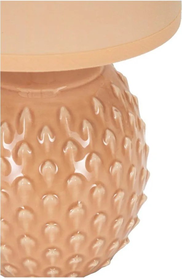 Barackszínű kerámia asztali lámpa textil búrával (magasság 27 cm) Pontus – Mauro Ferretti