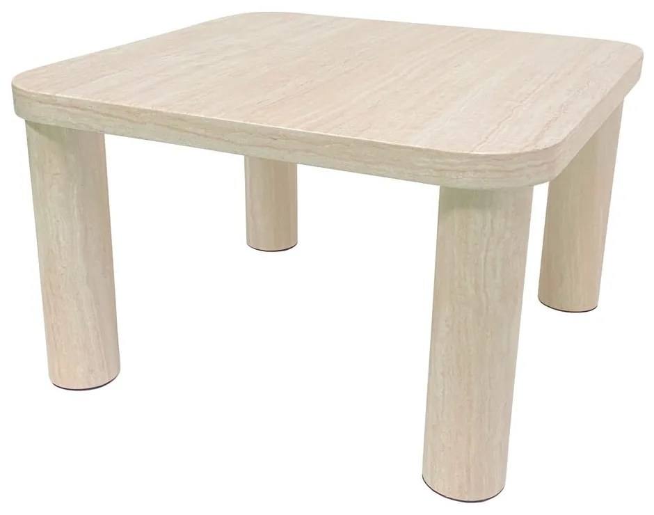 Bézs dohányzóasztal márvány dekorral 60x60 cm Solano – Actona