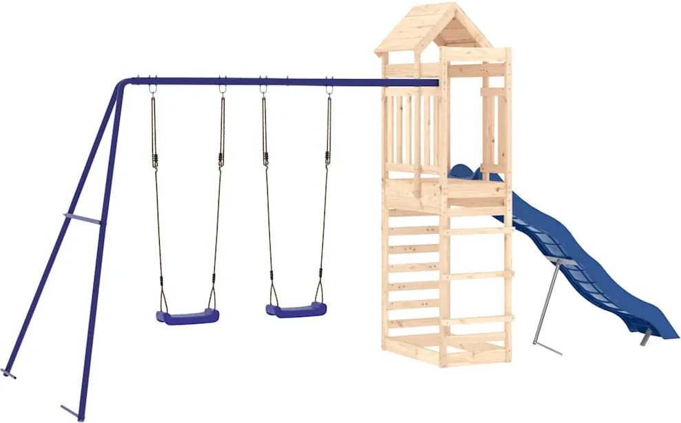 vidaXL tömör fenyőfa kültéri játszószett