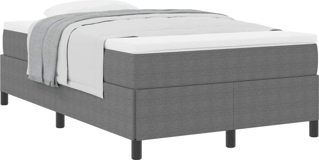 vidaXL Boxrugós ágy Világosszürke 120 x 190 cm Bársonyos szövet