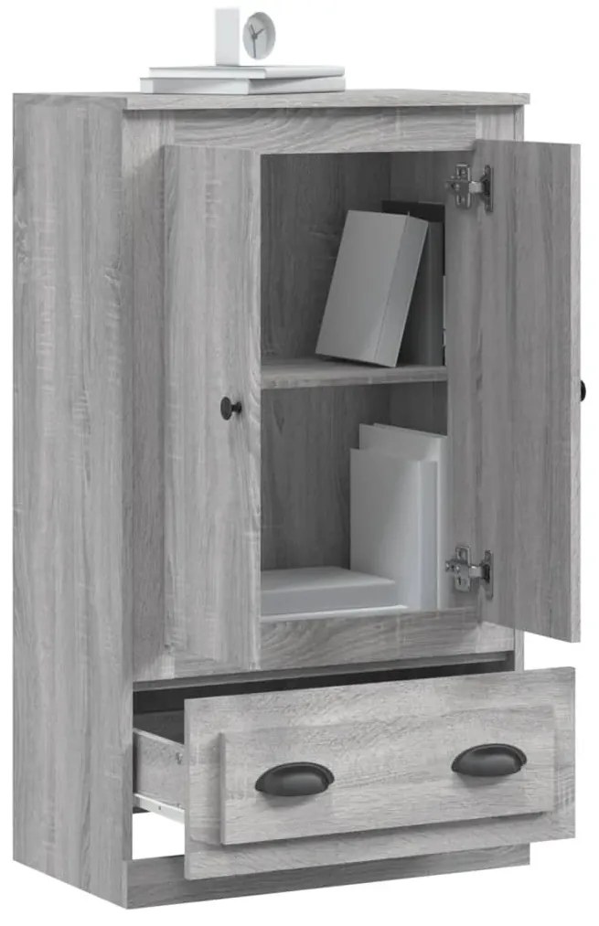 szürke sonoma szerelt fa magasszekrény 60x35,5x103,5 cm