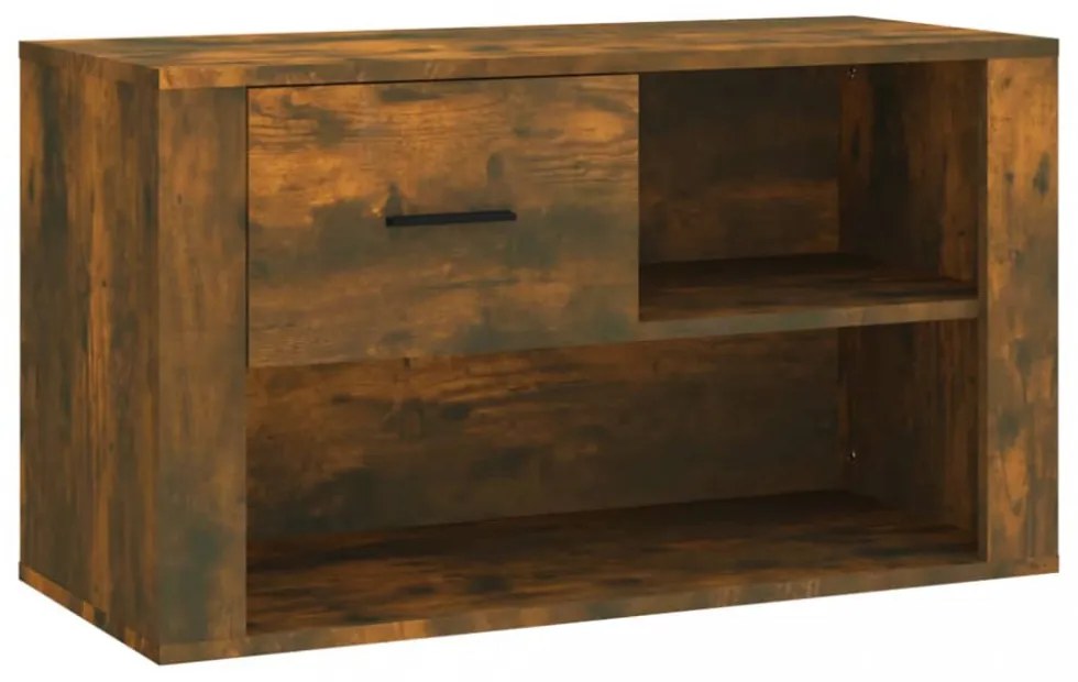 füstös tölgy színű szerelt fa cipősszekrény 80x35x45 cm