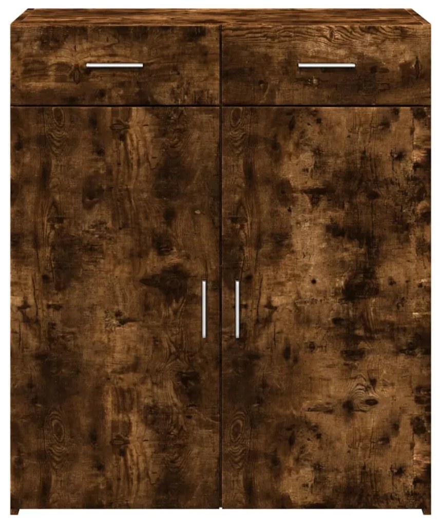 füstös tölgy színű szerelt fa tálalószekrény 80 x 42,5 x 93 cm