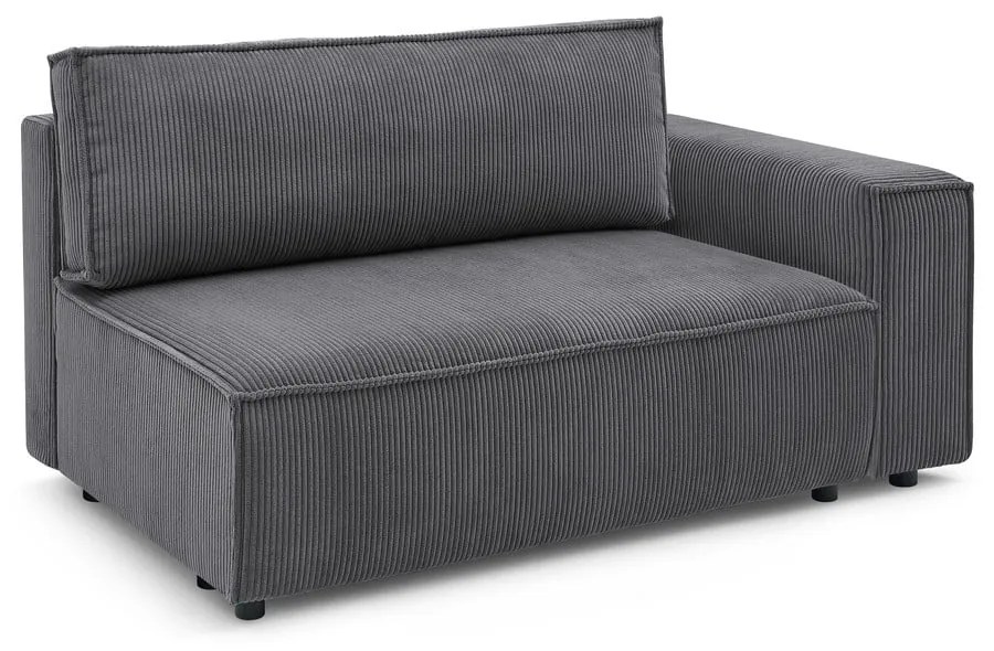 Sötétszürke kordbársony kanapé modul (jobb oldali) Nihad modular – Bobochic Paris