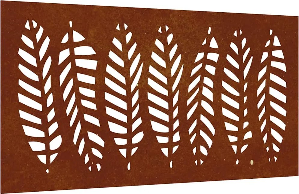 vidaXL levélmintás corten acél kerti faldísz 105 x 55 cm