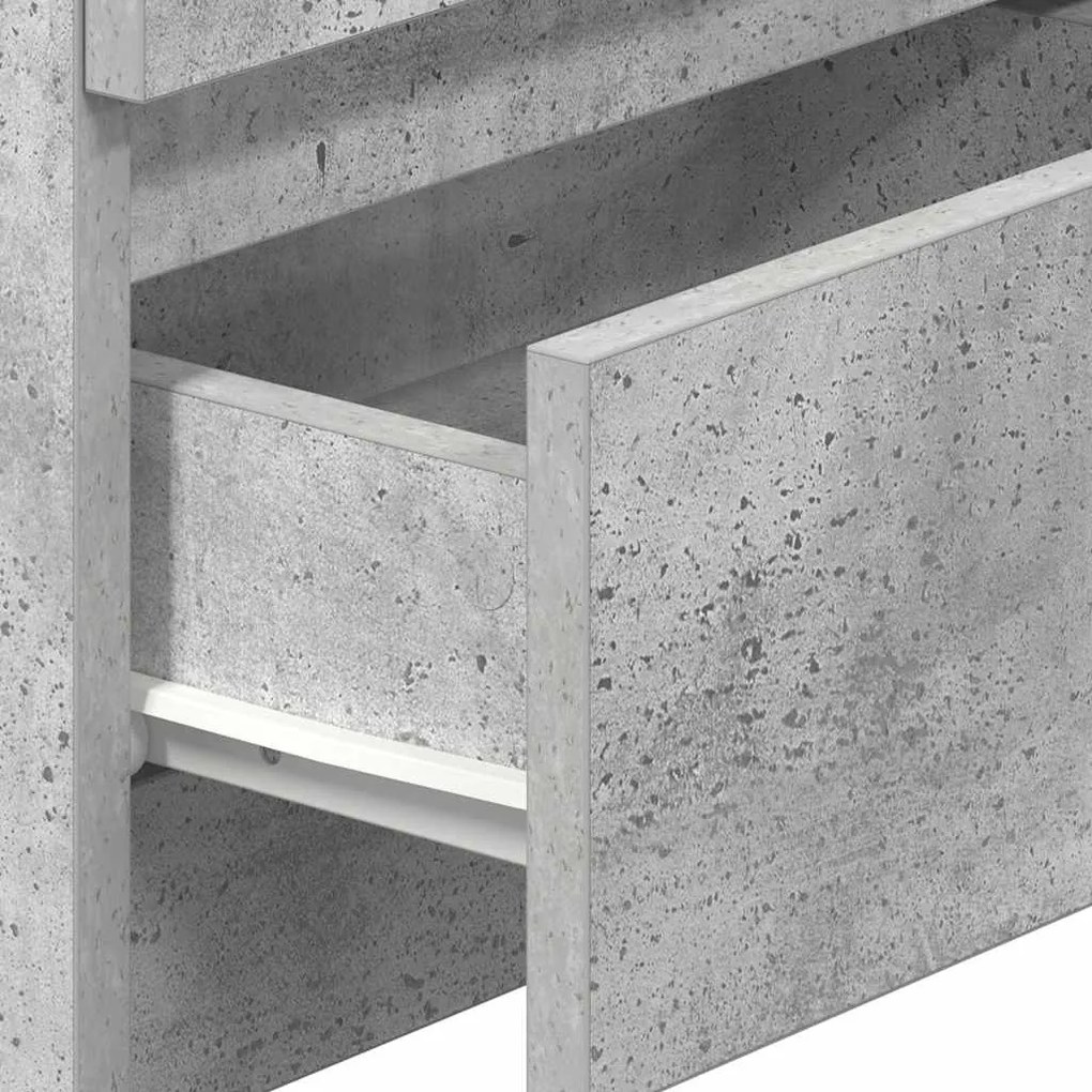 betonszürke éjjeliszekrény 2 fiókkal 40x33x60 cm