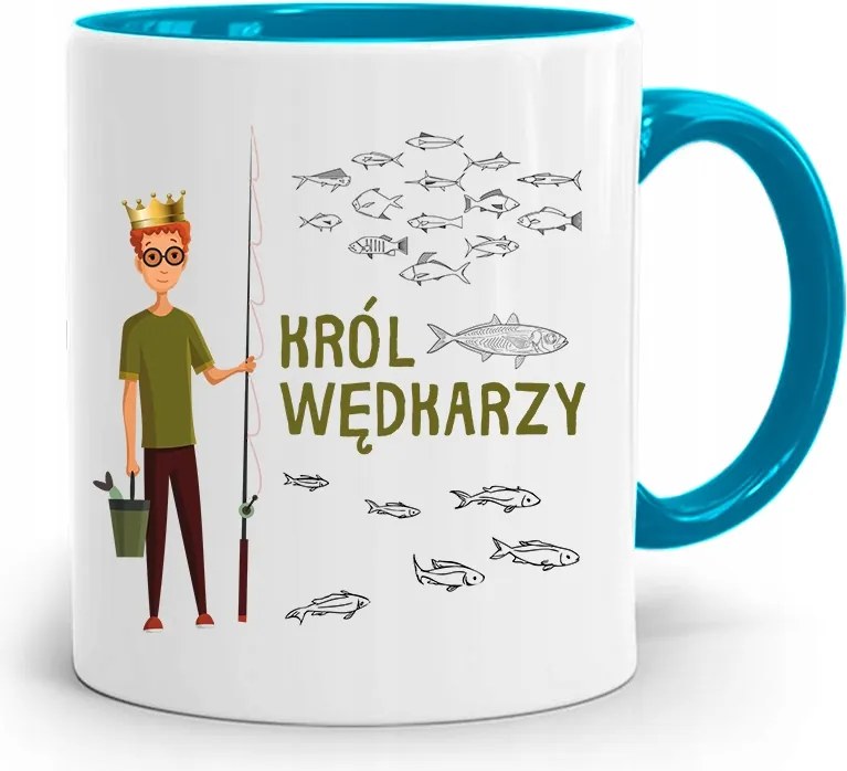 Kék Horgász Bögre Horgász Király Horgászoknak fényképes nyomtatással
