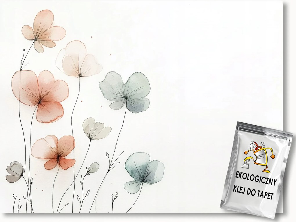 Fotótapéta Flizelina Grafika Line Art Pasztell Virágok 416x254 ragasztó
