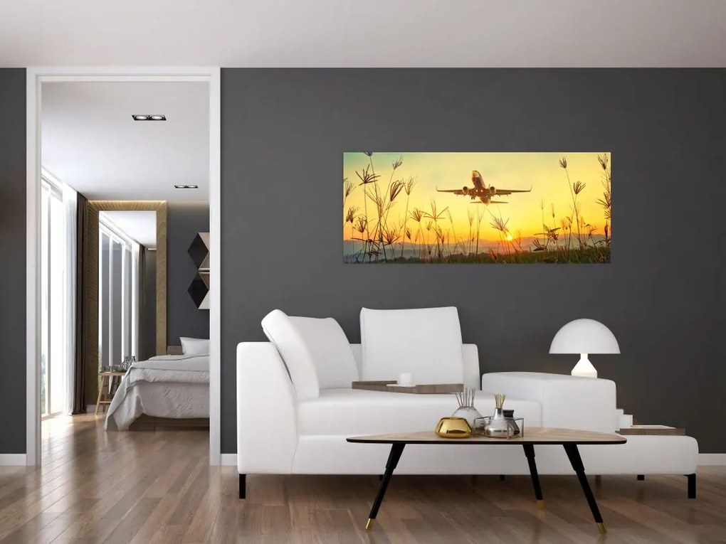 Kép a repülőgép felszállásáról (120x50 cm)