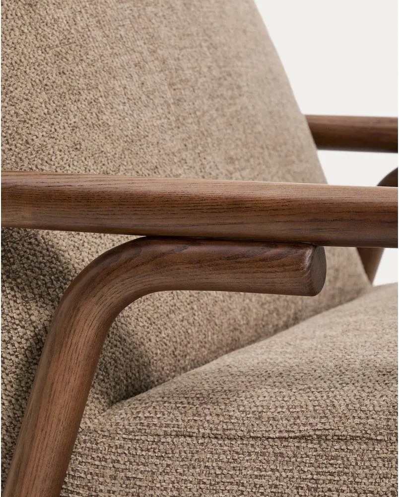 Szürkésbarna zsenília fotel Sylo – Kave Home