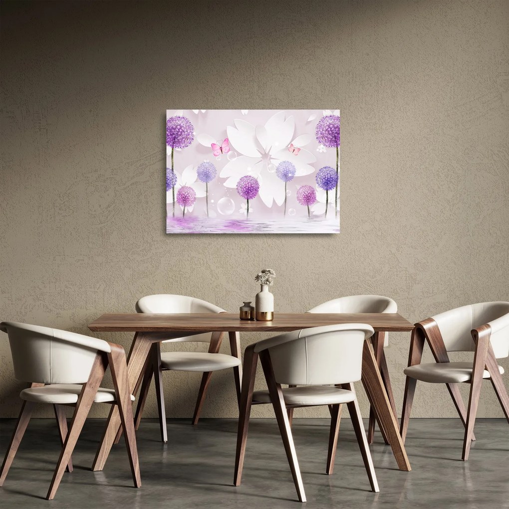 Kép - A virágok folyóján (üvegen) (70x50 cm)