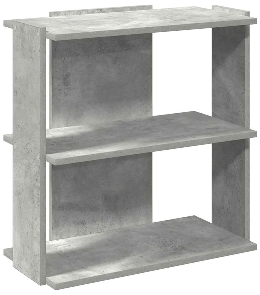 3 szintes betonszürke szerelt fa könyvespolc 60x30x60 cm