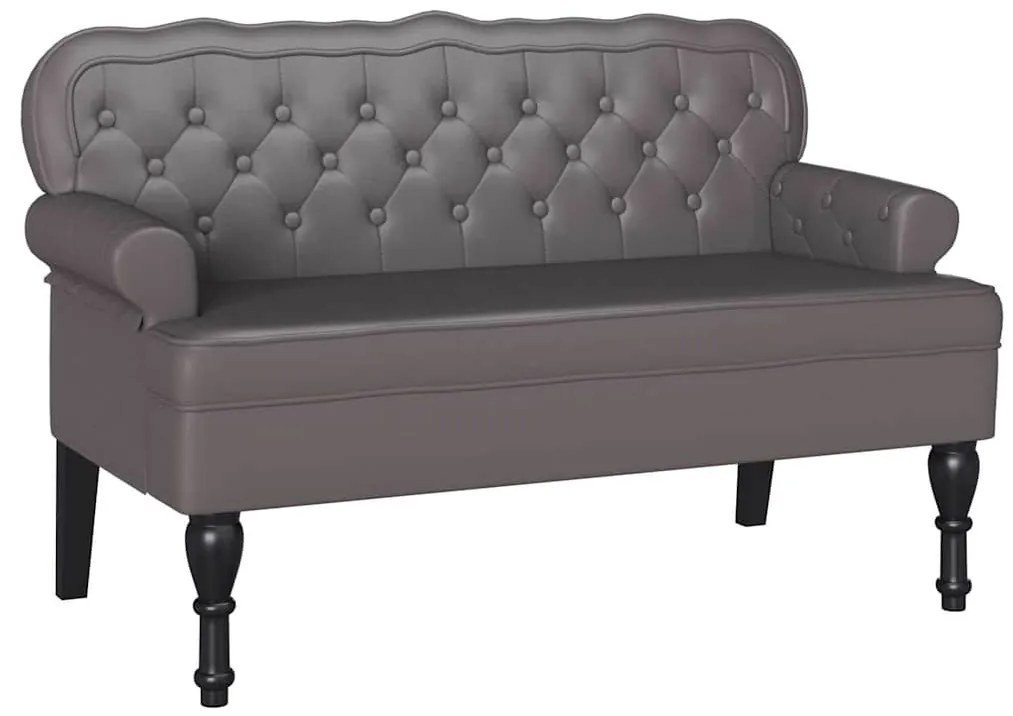 vidaXL Chesterfield Pad Szürke 119.5 x 64.5 x 75 cm Műbőr