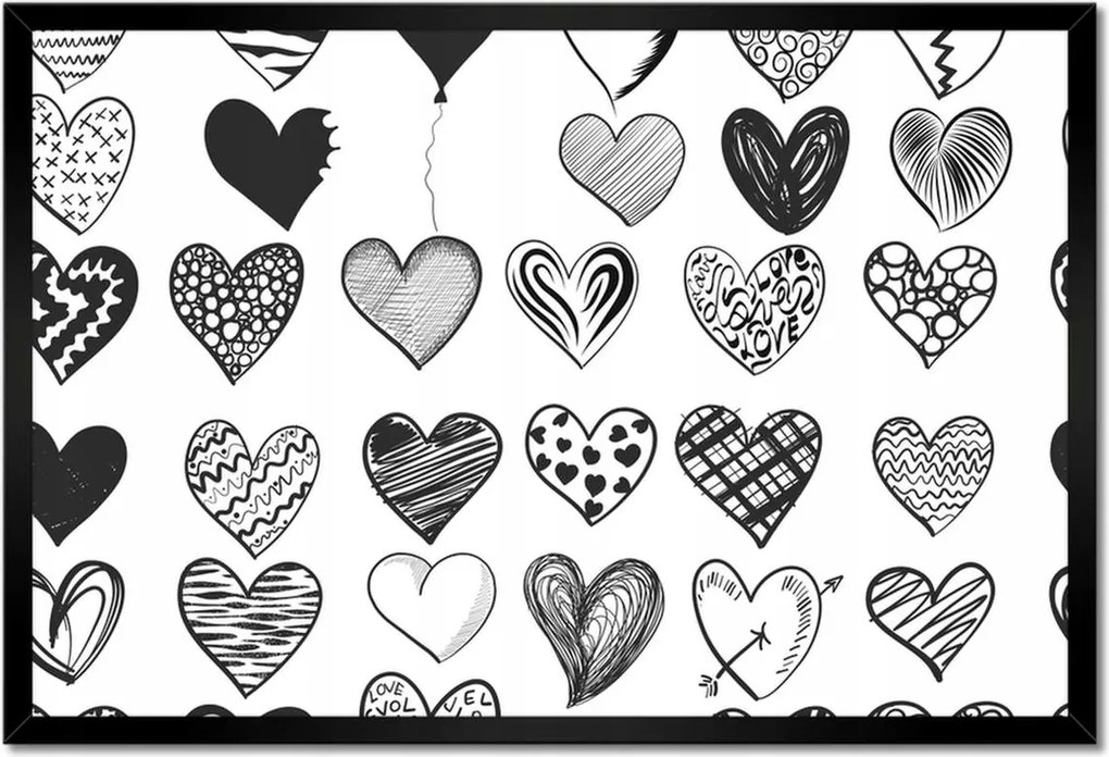 Poszterek keretben 60x40 Szívecskék Szív