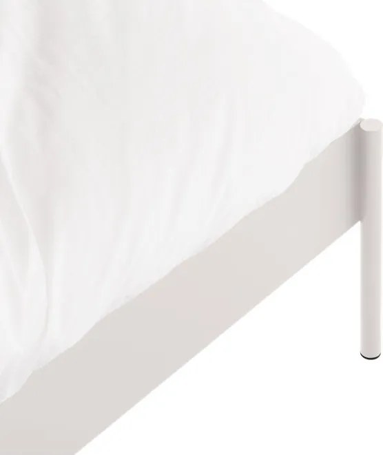 Fehér acél franciaágy ágytámla nélkül ágyráccsal 200x200 cm Eton Basic – noo.ma