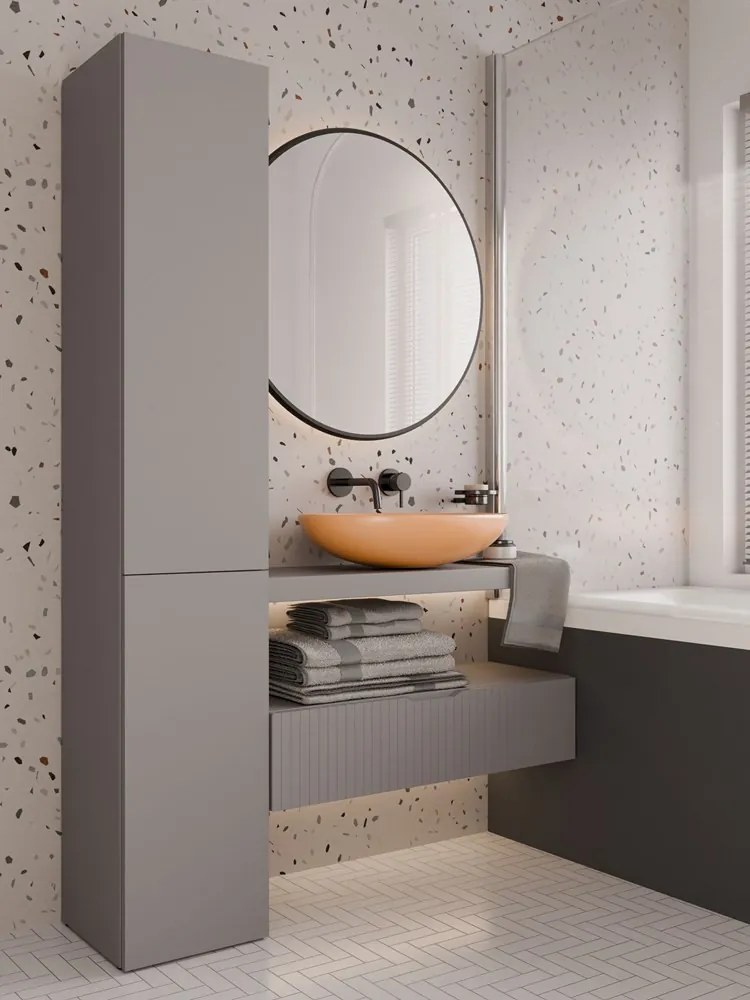 Faenza Nel IV fürdőszoba szekrény, 31x174x30 cm, agyag színű