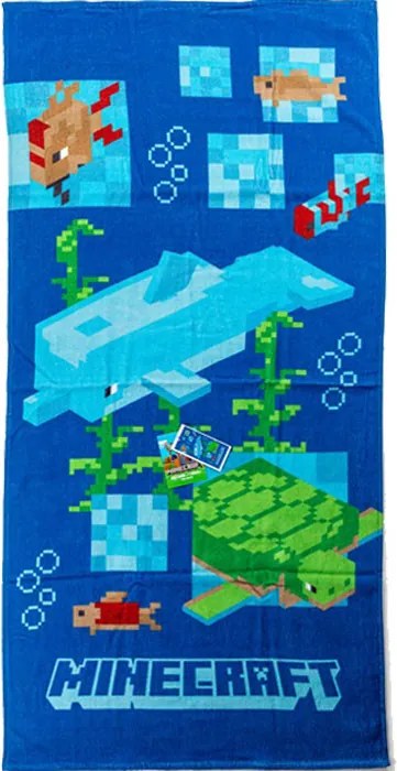 Minecraft Aquatic fürdőlepedő, strand törölköző 70x140cm