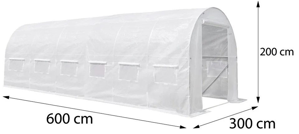 Fóliasátor 200x300x600 cm váz+fólia