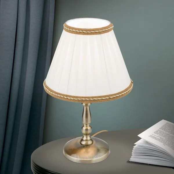 Orion LA 4-1084/1 - Asztali lámpa TONIA 1xE27/60W/230V átm. 25 cm fehér/bronz