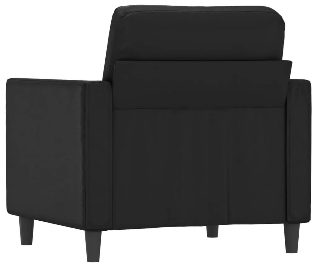 fekete műbőr kanapéfotel 60 cm