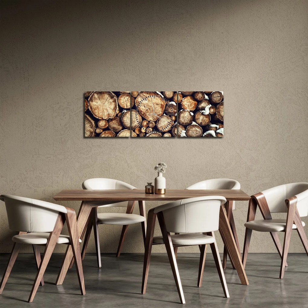 Kép - Fa a hóban (órával) (90x30 cm)
