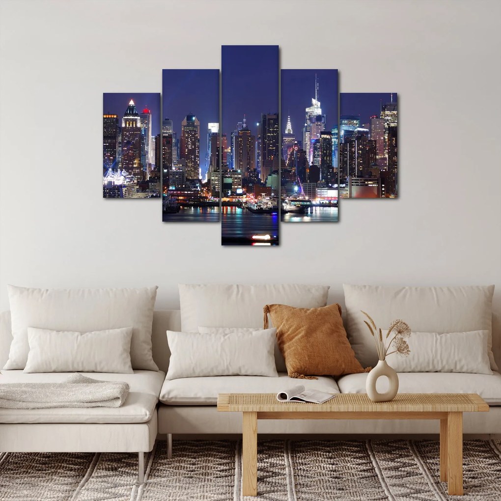 Kép - New York-i felhőkarcolók megvilágítva (150x105 cm)