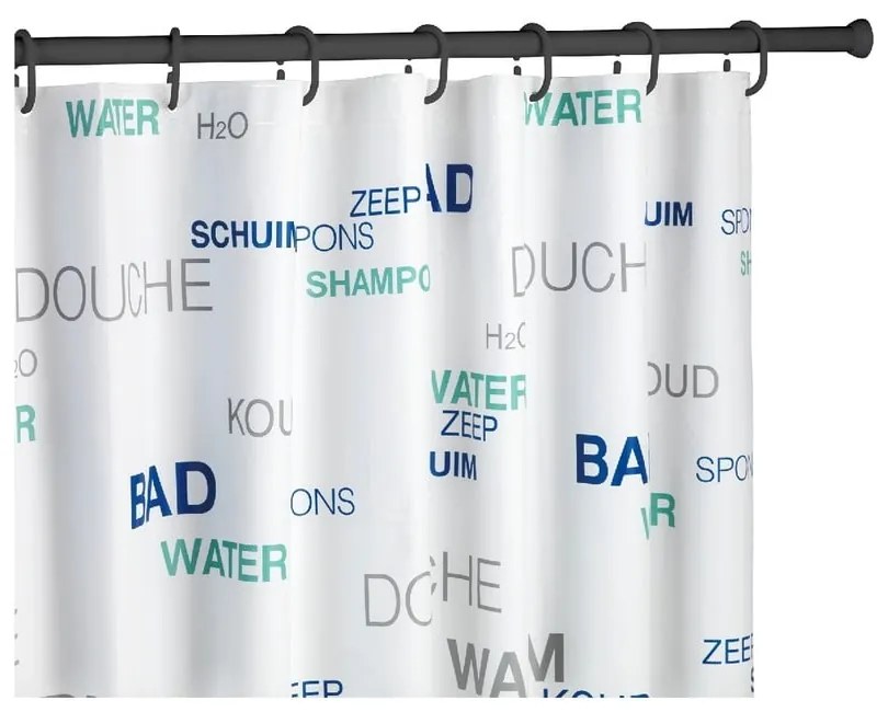 Fekete teleszkópos zuhanyfüggönyrúd, hossza 110 - 185 cm - Wenko