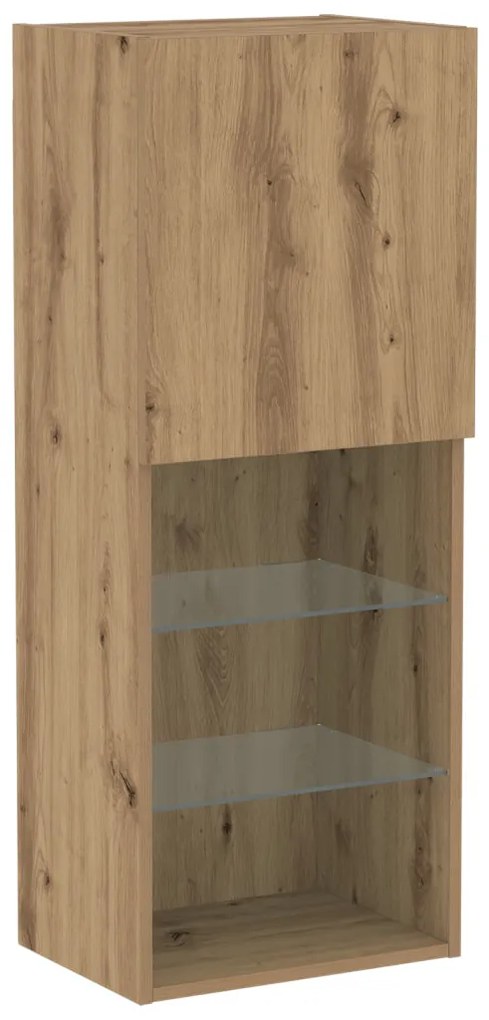 TV Szekrény LED Fénnyel, Műgyanta Tölgy 40,5x30x102 cm