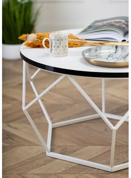 Kávésasztal DIAMOND 40x70 cm fekete/fehér