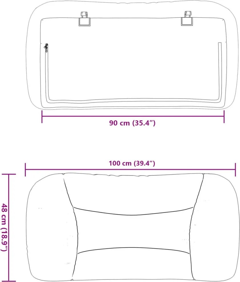 világosszürke szövet fejtámla párna Hvar 90 cm