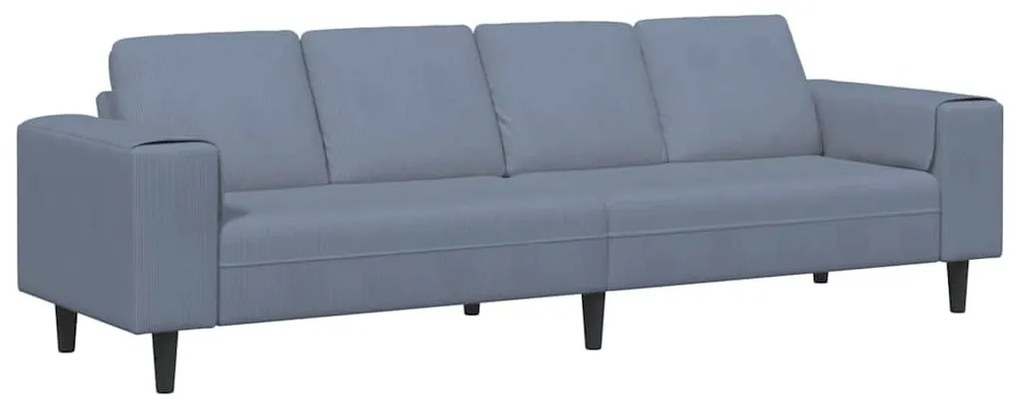 Szövet kanapé párnával Kék 208 cm Bársony anyag