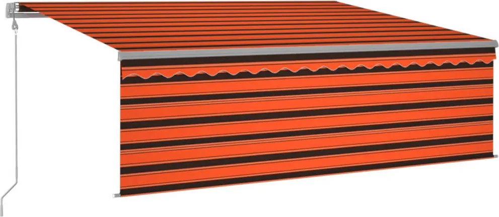 vidaXL narancssárga-barna automata napellenző redőnnyel 4,5 x 3 m