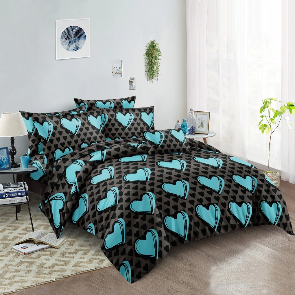 KASUGA türkiz mikroszálas ágyneműhuzat Ágyneműhuzat mérete: 70 x 90 cm | 140 x 220 cm