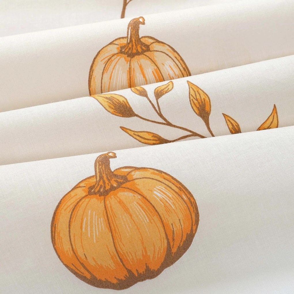 Goldea pamut körgumis lepedő - őszi tökök és levelek 80 x 200 cm