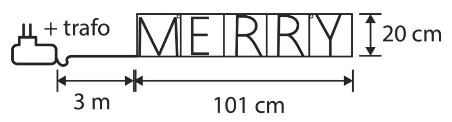 Karácsonyi fali lámpa fekete MERRY LED-del, időzítővel IP44 - Yoro