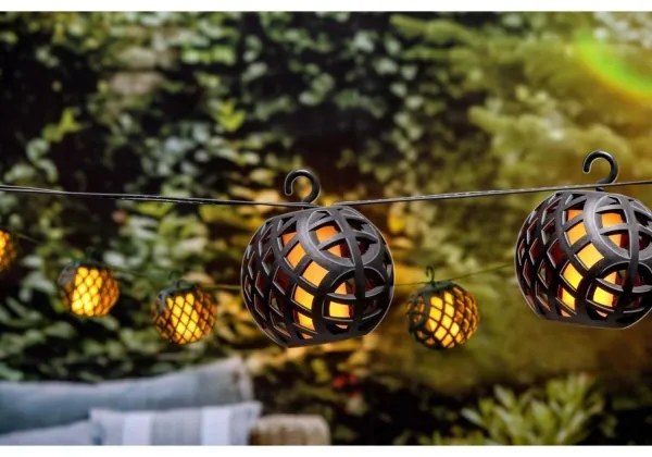 LED napelemes lánc 3,8m 8xLED/1,2V 600 mAh